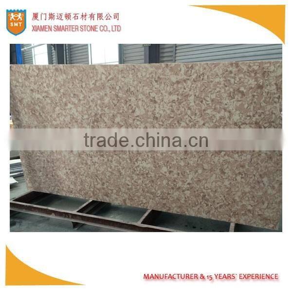 Brown Artificial Quartz Slab with Yellow Vein