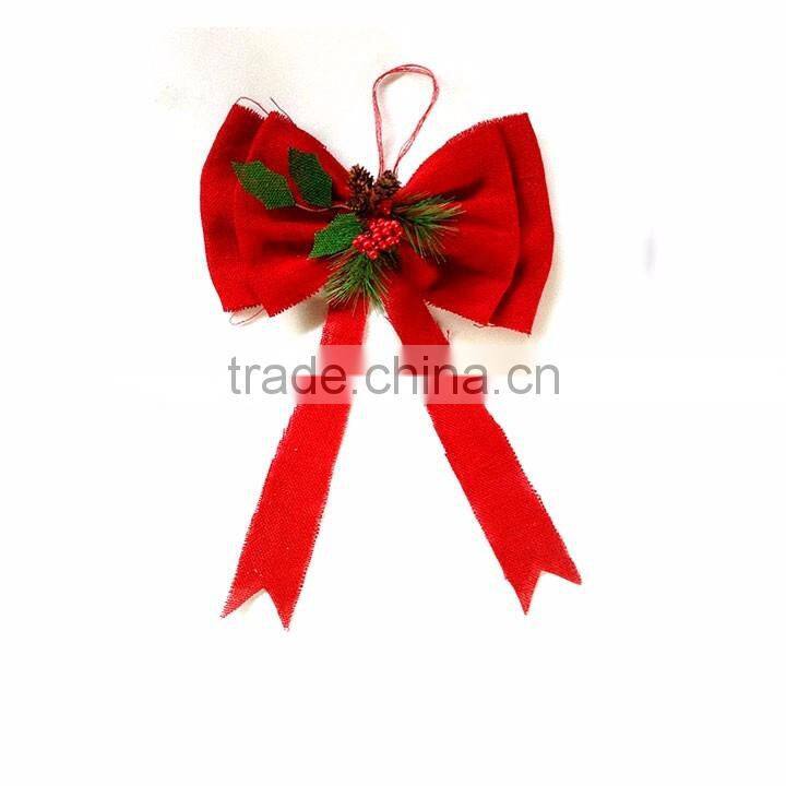 China factory supply crafts decorations christmas tartan bow/christmas ribbon bow for christmas market