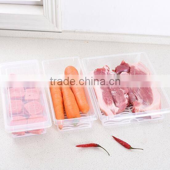 transparent plastic food storage container food storage preserving box with drain
