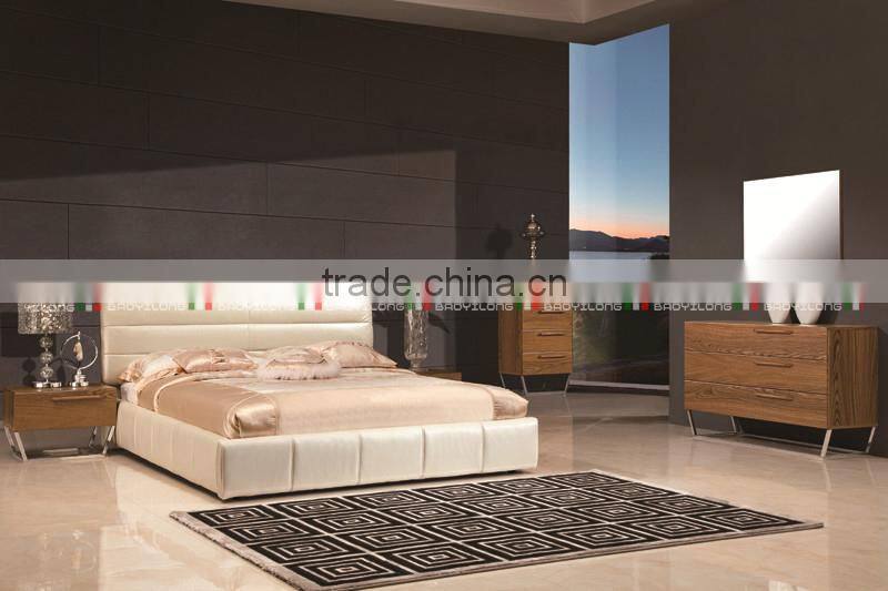 Affordable Best price modern bedroom furniture, king size leather bed