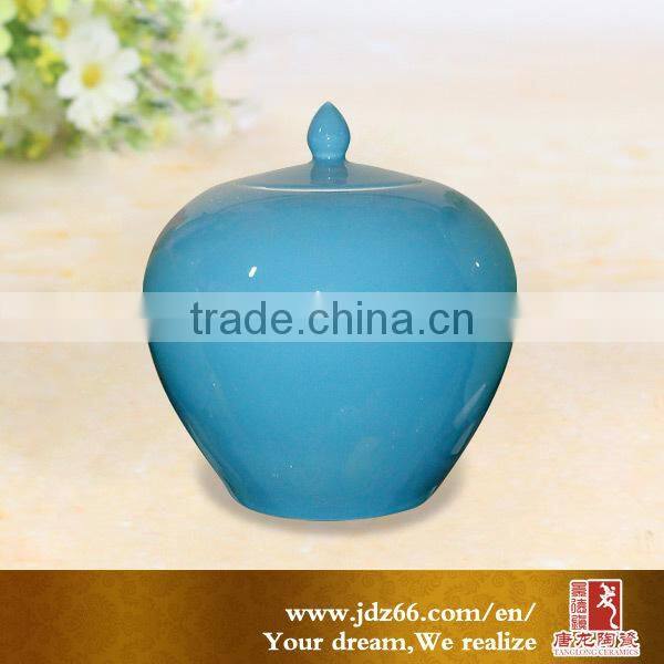 Home decor modern design ceramic round apple shape jar