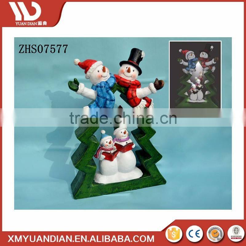 Home & Garden Decoration Resin Craft Xmas Santa Imported Resin Christmas Ornaments Wholesale Mini Led Light