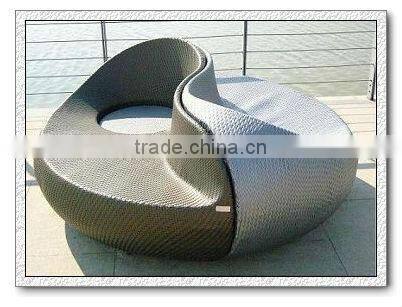 Outdoor garden rattan sofa daybed rattan sofa outdoor semi circle furniture AY1097