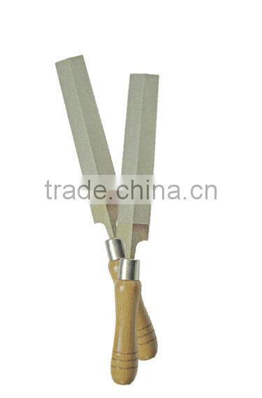 Electroplated diamond file/sharpener with lozenge shape