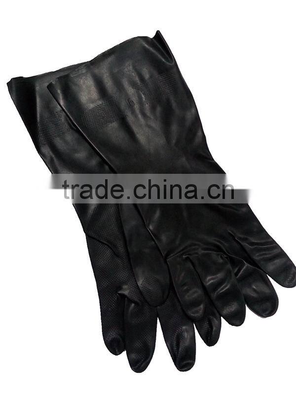 DDSAFETY Rubber Black Industry Gloves White Inside And Black Outside Gloves