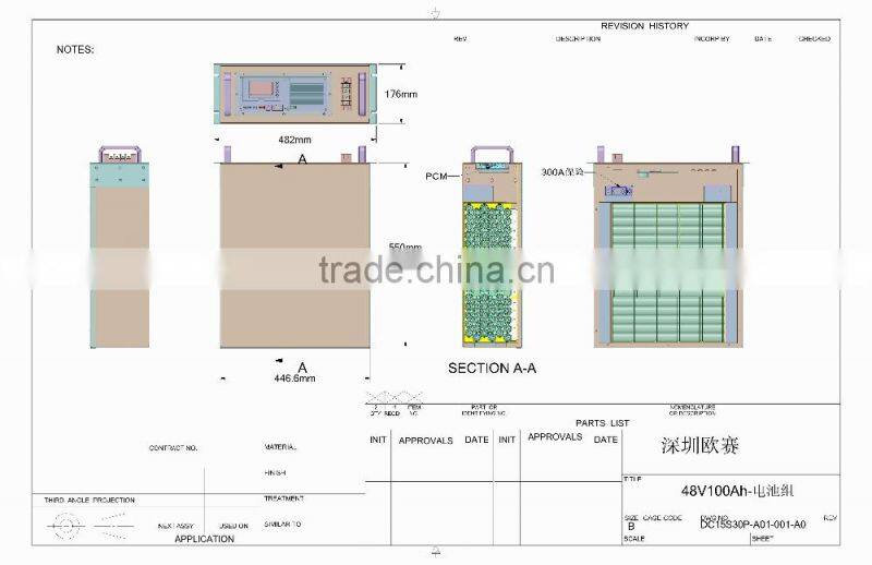 4U Storage Lithium LiFePO4 48V 100Ah Battery Pack + BMS