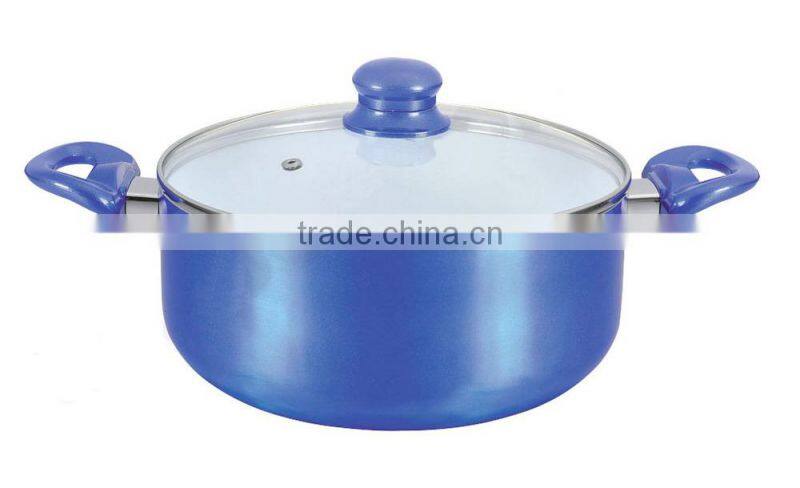 9pcs cookware in aluminum with white ceramic nonstick coating