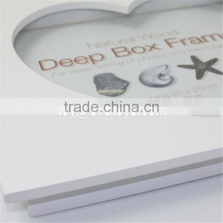 Best selling heart shape wooden square photo frames W09A026