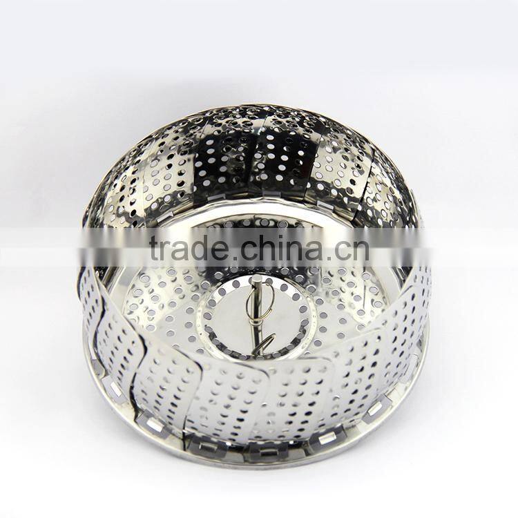 hot sale Veggie vegetable basket Folding Steamer Basket International 9-Inch Easy Reach Steamer In Stainless Steel