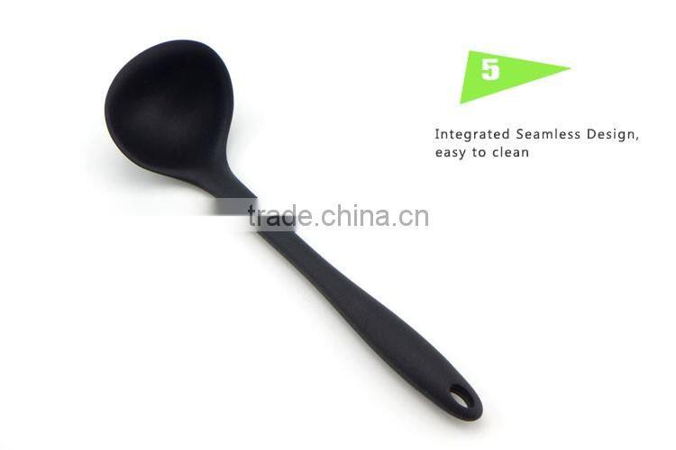 Long Handle Silicone Ladle For Non-stick Pan