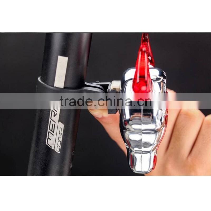 2016 new Bull Head LED Bike Bicycle Lamp USB Rechargeable Tail Rear Light with Laser