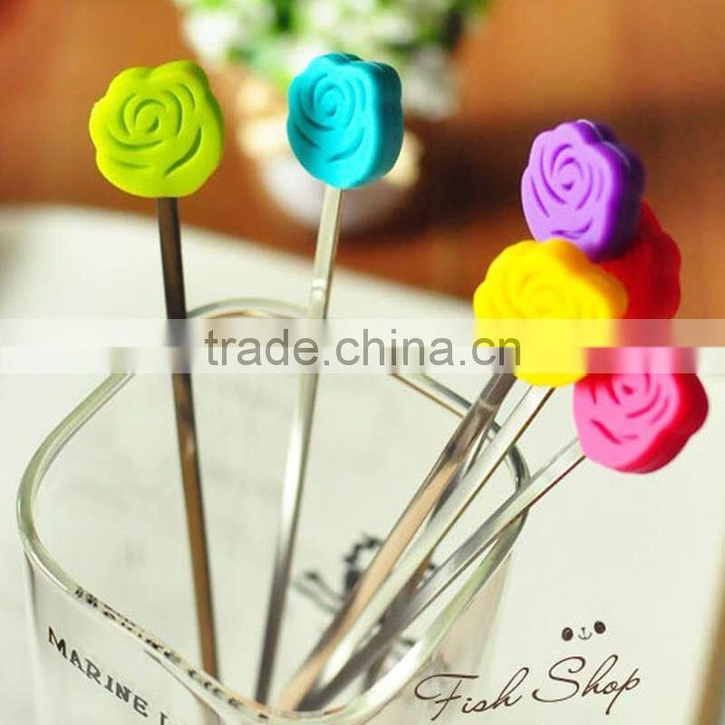 High Quality 2 Pieces Per Set Stainless Steel With Silicone Coffee Stirrer