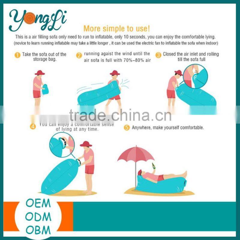 Hangout Beach Air Chair with Portable Carry Bag Inflatable Air Couch Bed