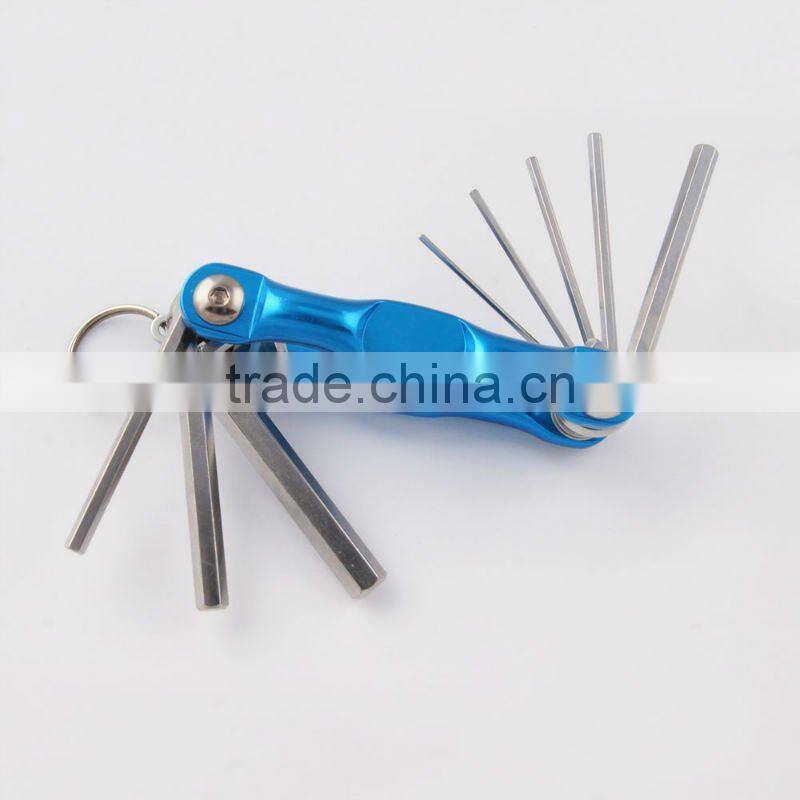 2014 new Stock pocket mini multi aluminium oxide promotion bike keychain tools 801-8a