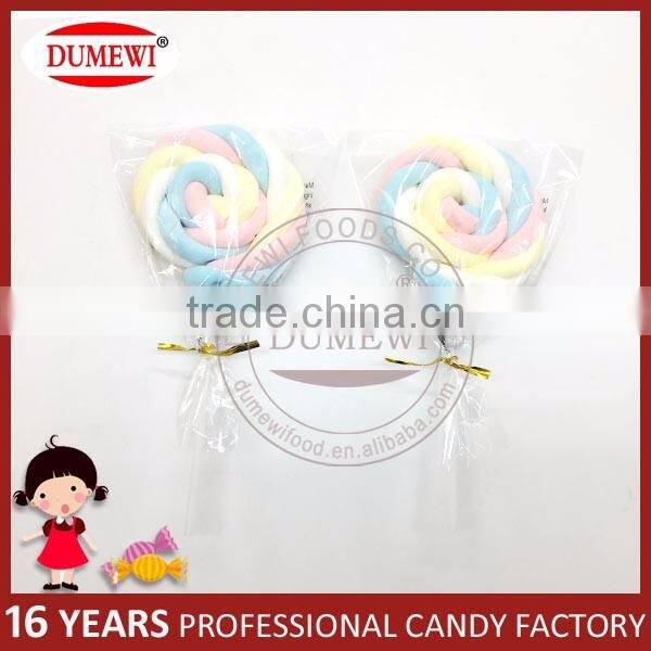 Colorful Fruity Twist Marshmallow Lollipop Candy