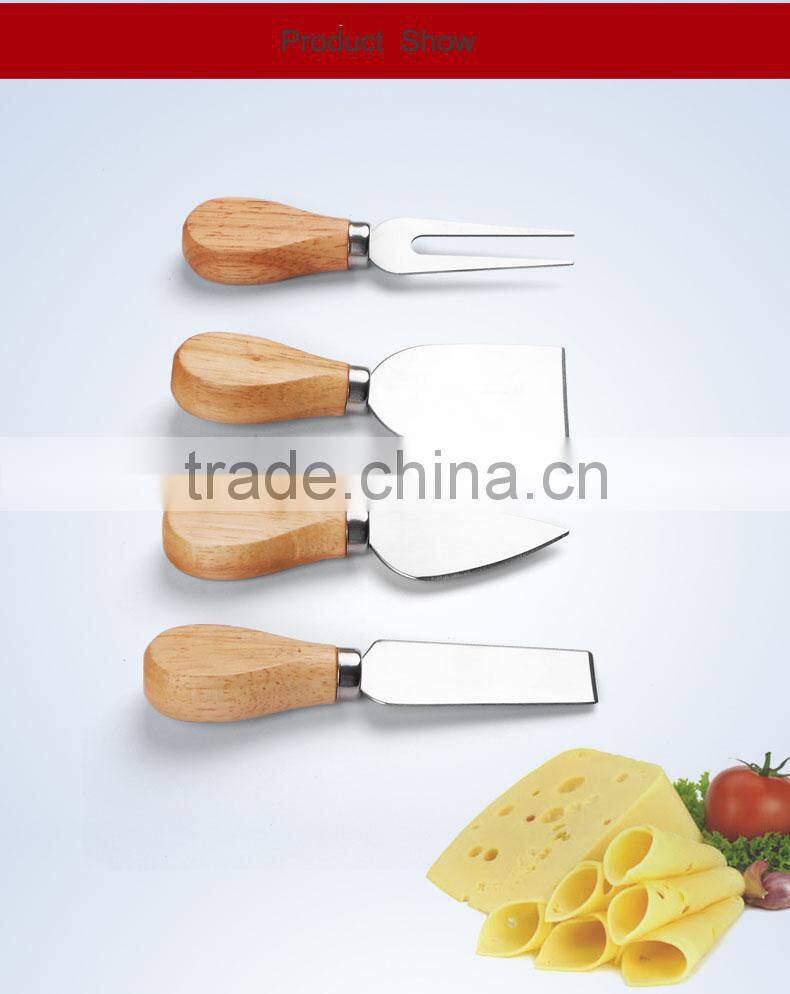 OAK wood handle cheese knife set