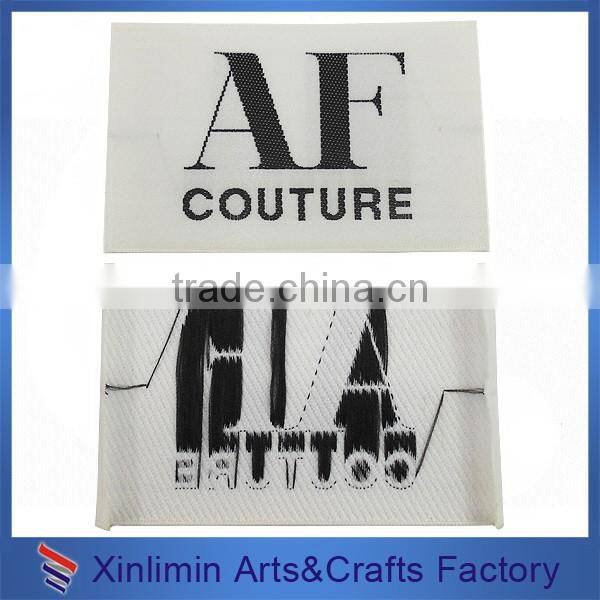 Woven technics custom private white size labels garment