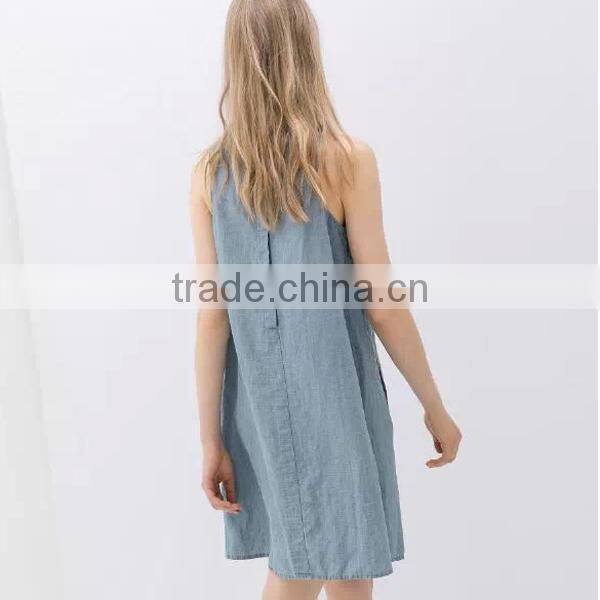 HD-D252 Wholesale elegant denim women summer fashion dress/ladies casual dress