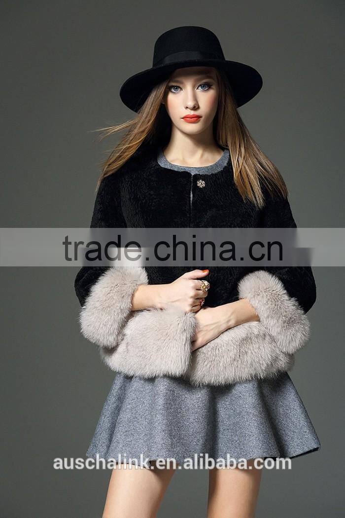 intalian style winter women round neck noble real fox fur coats
