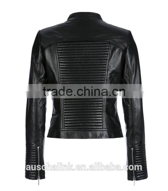 autumn custom short style washed sheep leather jacket fashion design