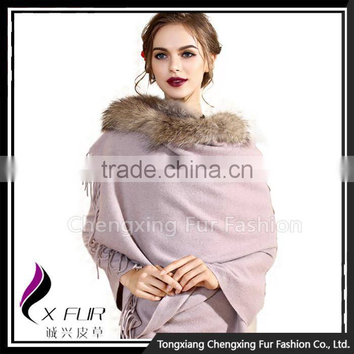 CX-B-P-65B 2016 Winter New Style Fashion Pashmina Shawls With Fur