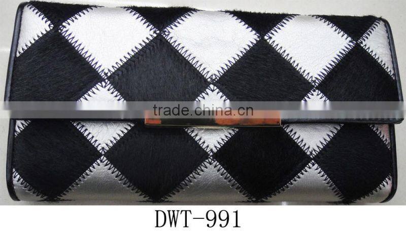 Hot lady Genuine leather wallet with horse hair