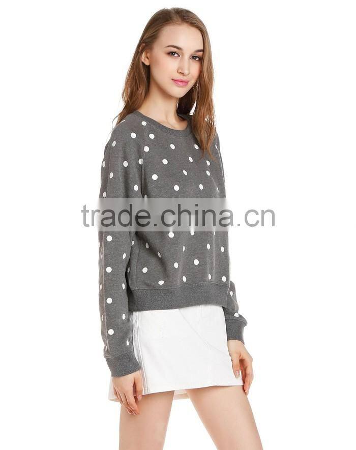 Top quality casual crew neck women sweatshirt without hood
