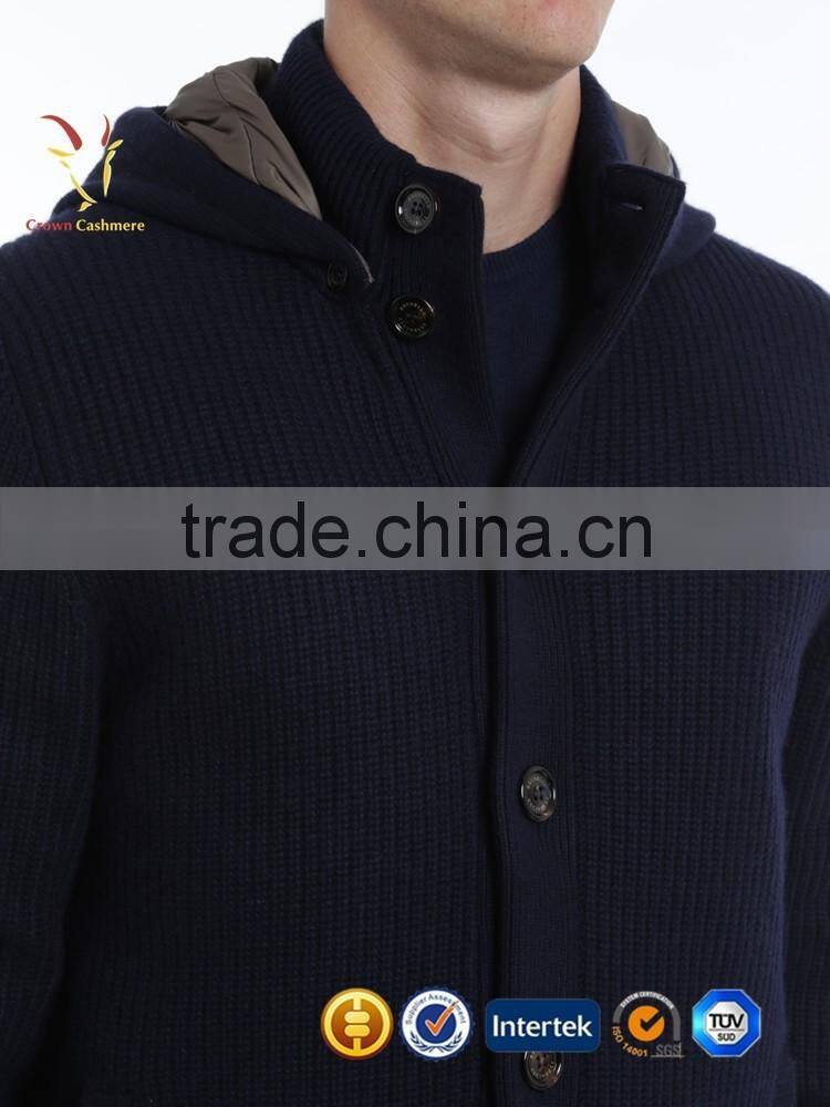 Men Winter knitted hooded wool coat,mens jackets and coats