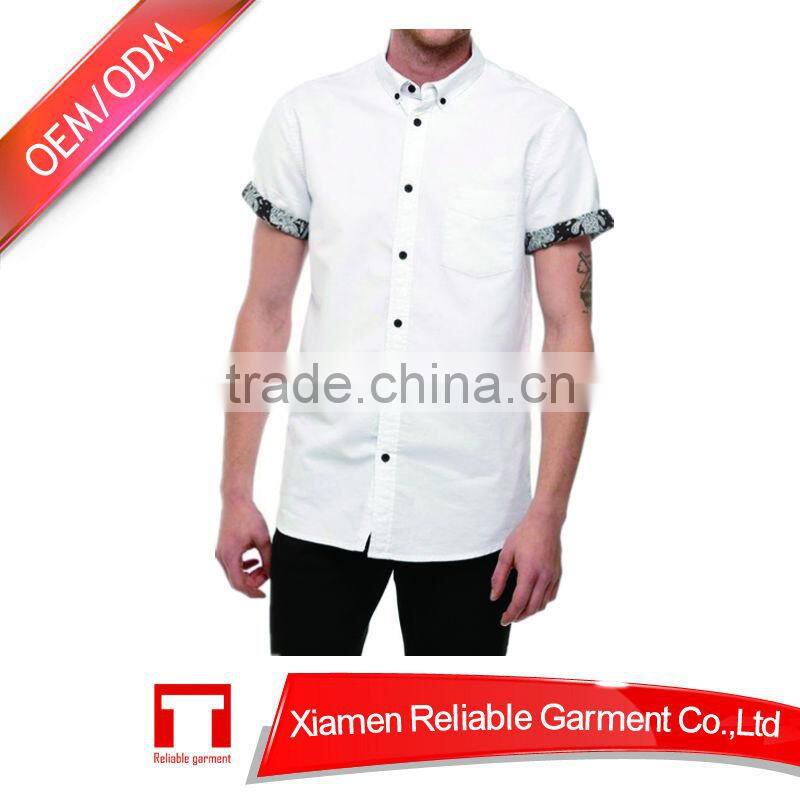 Fashion design cotton short sleeve shirt custom sublimation shirt