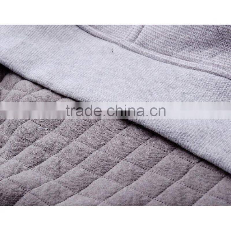 2018 spring mens cotton fleece diamond quiled crew neck jumper