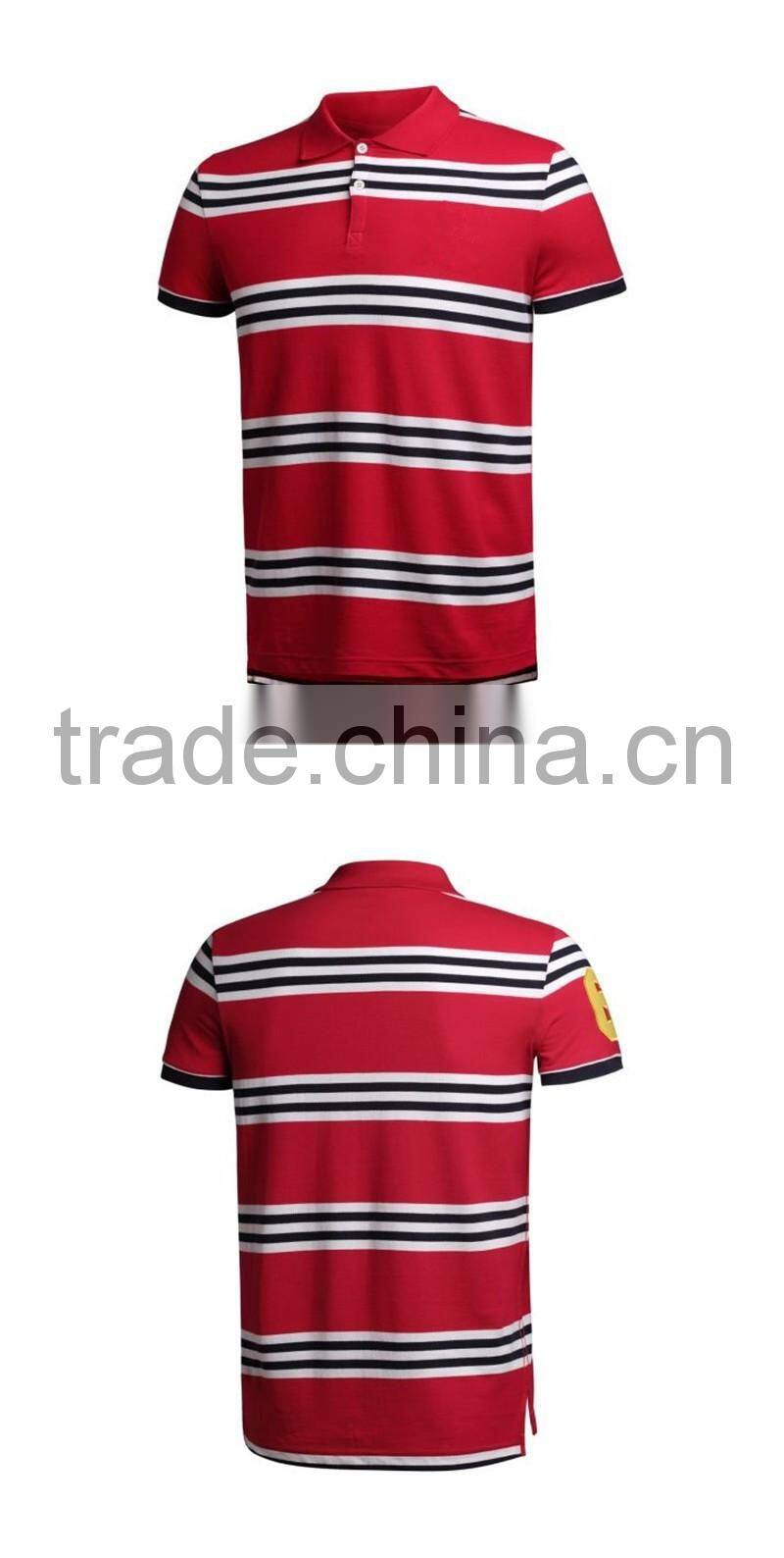 New design hot selling in alibaba china custom mens polo collar striped t shirt