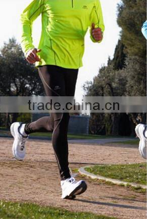 90% Polyester 10% Spandex Brushed Fleece Thermal Mens Running Pants Tights