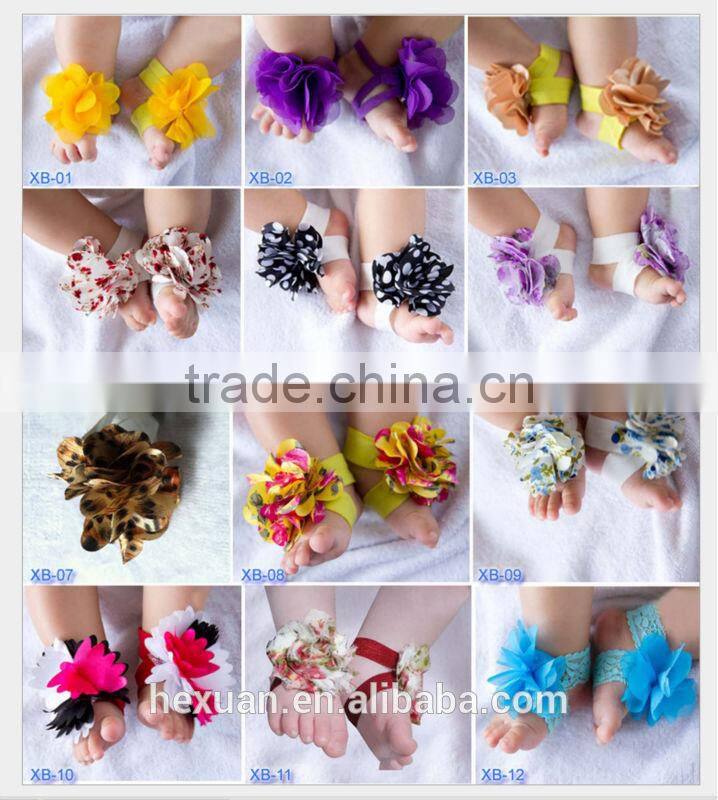 TOP BABY Sandals Barefoot Sandals Foot Ties girls Toddler flower Shoes