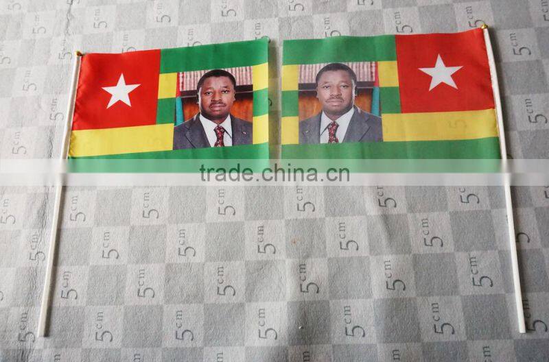 flying logo hand flag