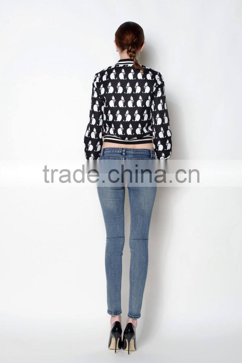 latest autumn crop style causal fashionable jackets women 2015