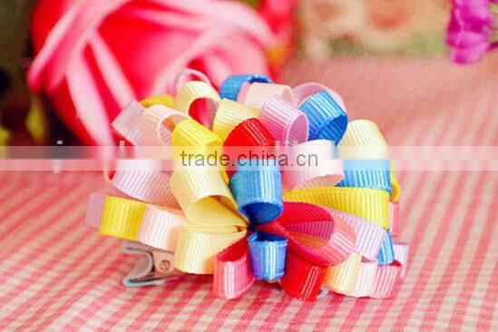 Colorful flower hair bow for girls, hair bows with clips