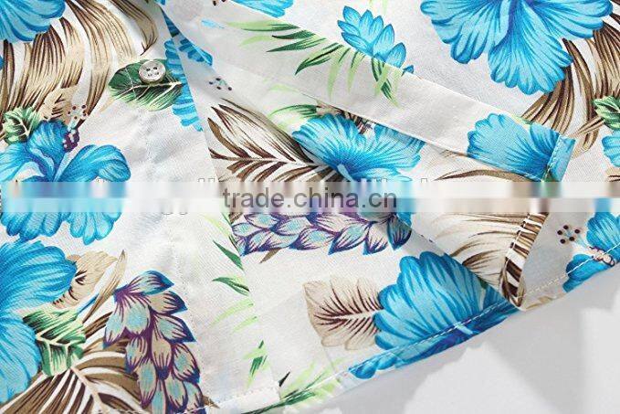 Men's Flower Casual Button Down Short Sleeve Shirt