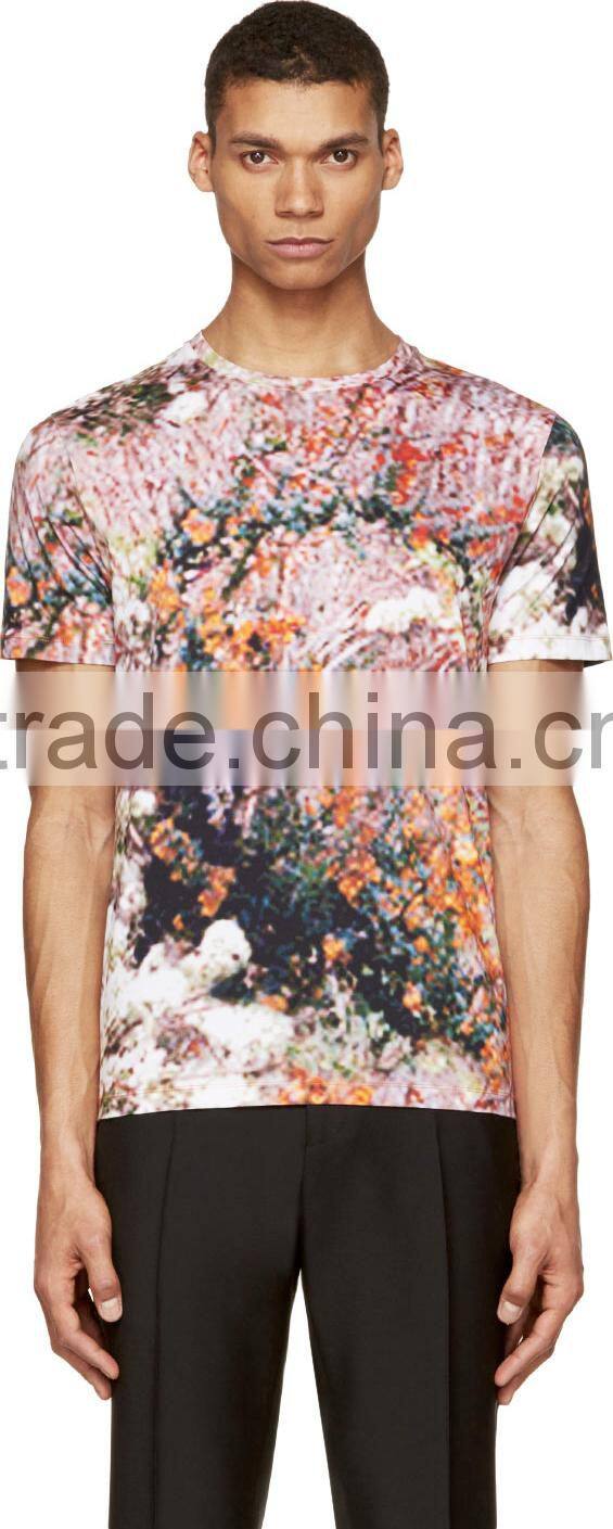 cotton floral pull printing t- shirt
