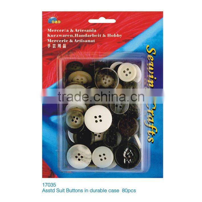 Asstd Suit Button in durable case(17035)