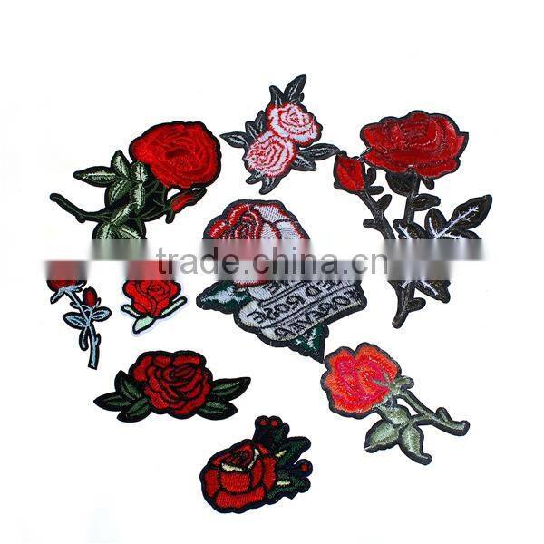 Fabric Iron On Patches At Random Rose Flower Fabric Patch