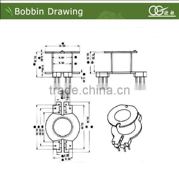 RM8 vertical bobbin coil,rm transformer bobbin