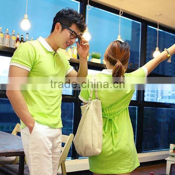 OEM production short sleeve polo shirt t shirt dress wholesale plain mint couple polo shirt