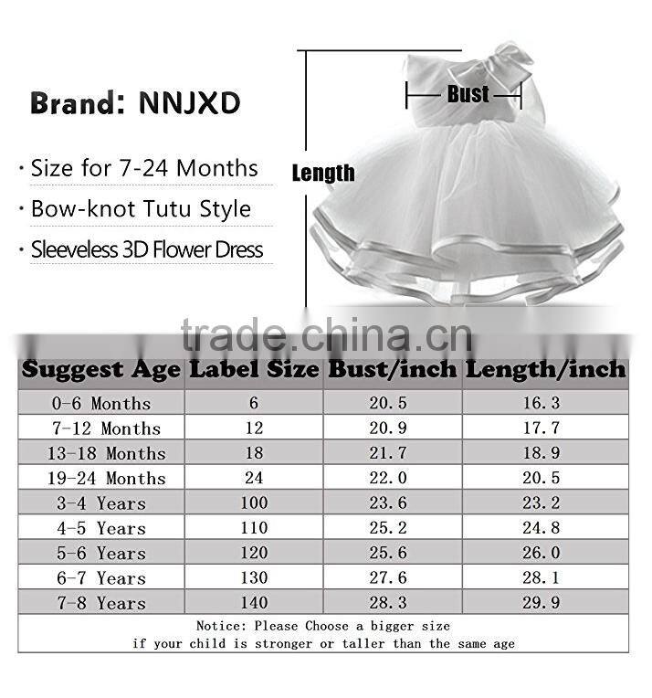 Lastest 1 year old girls birthday dress bow tie design tulle girls party dresses