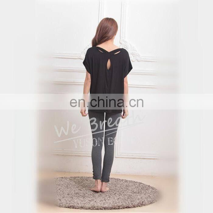 Black Bamboo Summer Breathable T-shirt Blouse Home Wear Girls