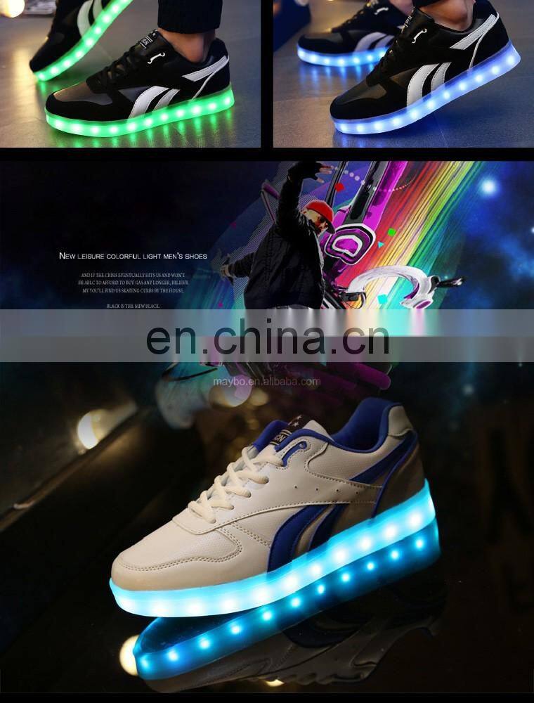 Wholesale latest fashion night club shoes for men Rechargeable Light Up LED Shoes Sneakers