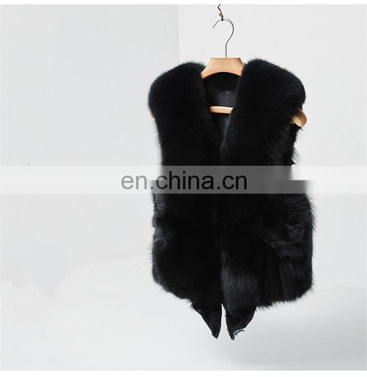 2017 Fashionable Women Real Fur Sleeveless Coat Women Genuine Fox Fur Vest