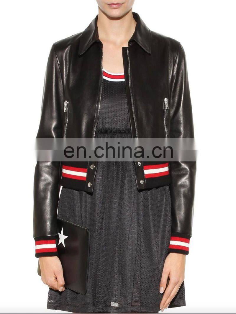 Spring Slim Fit Fashion Women Jacket Lamb Leather Jacket