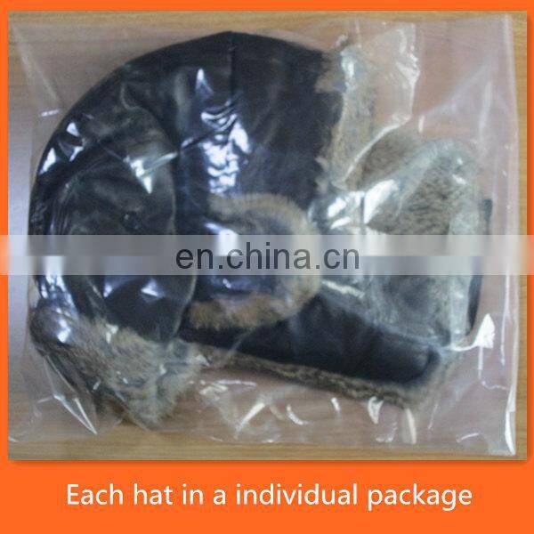 Top Quality Real Rabbit Fur Hat For Winter , Real Fur Trapper Hat