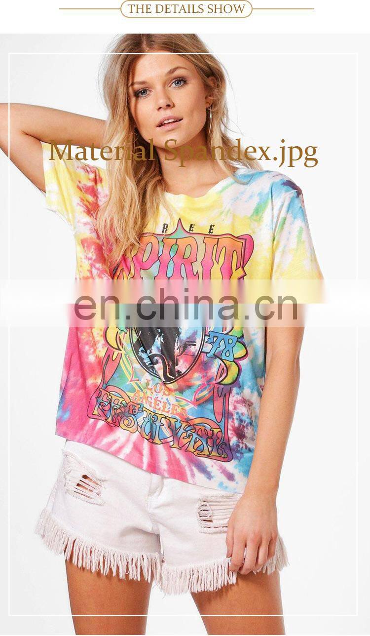 low price custom summer beach casual short sleeve women print t shirt