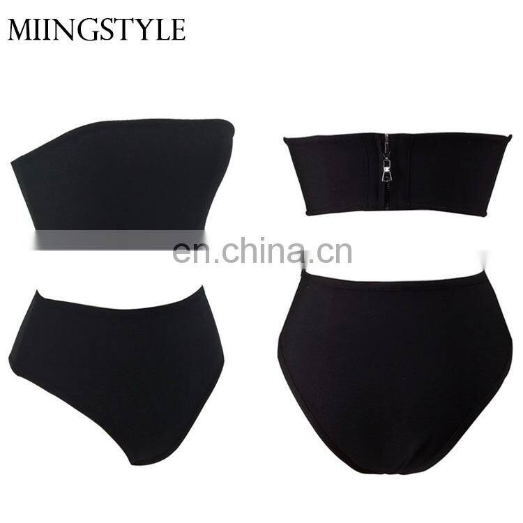 Sexy lady black bandage top and shorts suit fashion bandage clothing